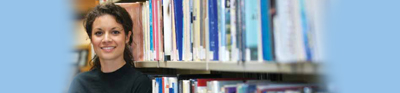 Student in library