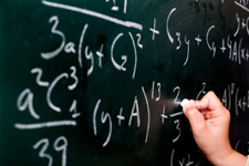 algebra calculations on a blackboard