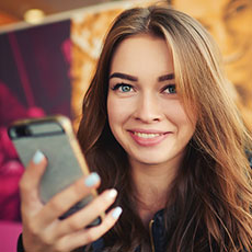 Student on mobile 