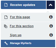 MyAlerts Receive updates button image