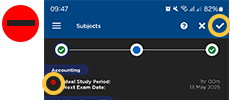 Tap the circle icon next to each subject to remove it from the list, then tap the tick icon on the top right of the screen to confirm the changes.