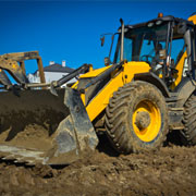 Digger on construction site 