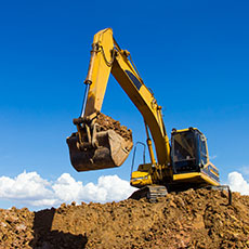 Digger in sand