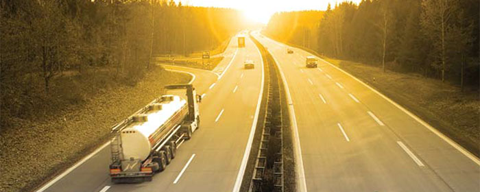 Lorry driving on quiet motorway